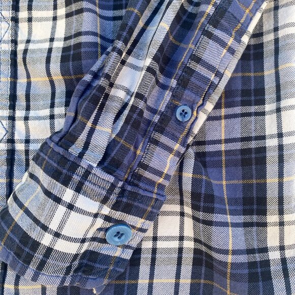 Urban Behavior Woman's Flannel Plaid Flap Chest Pockets Slim Fit Shirt Small - Picture 6 of 9